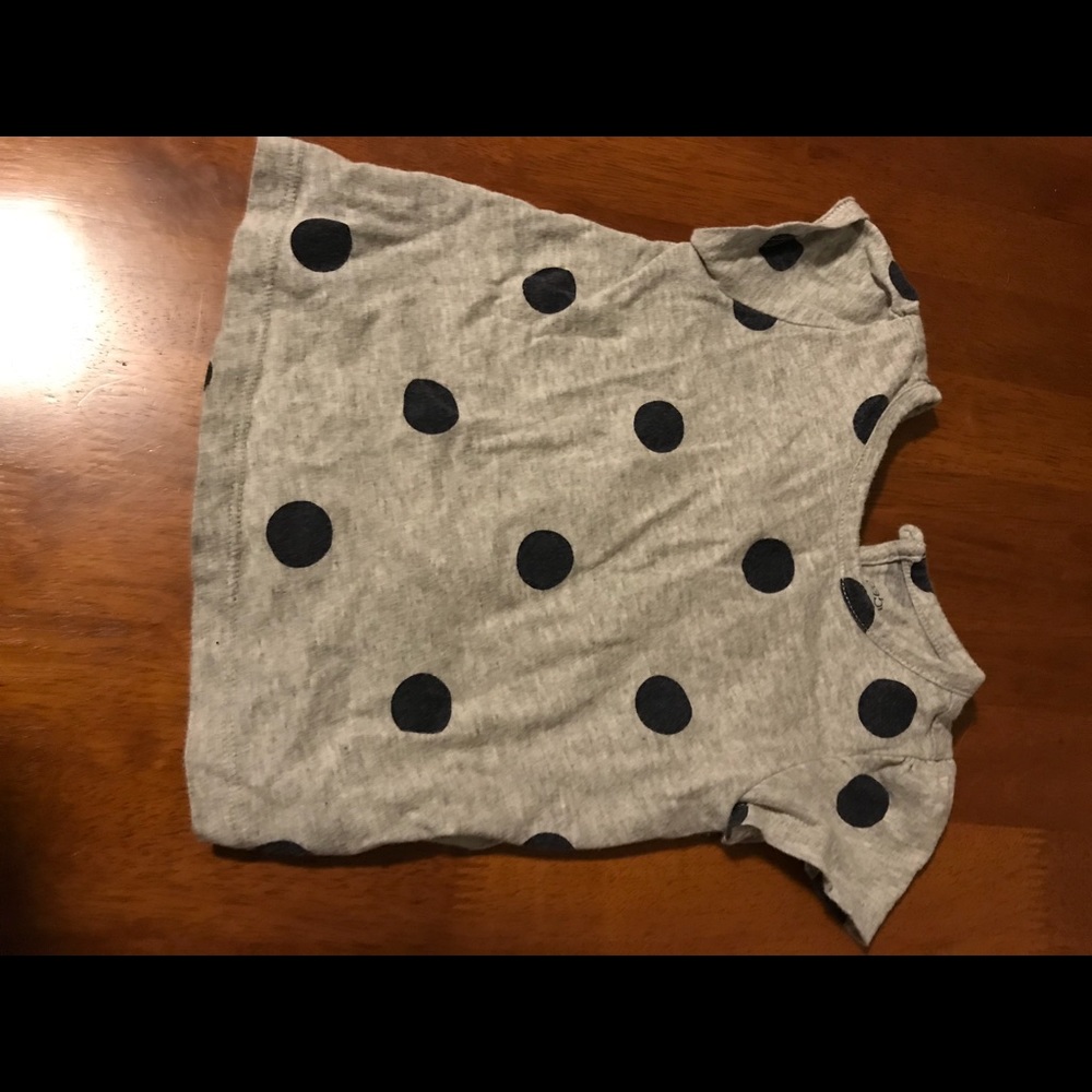 Gap gray and navy polka dot top 6-12m